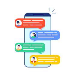 Keeping children safe online, chat apps icon